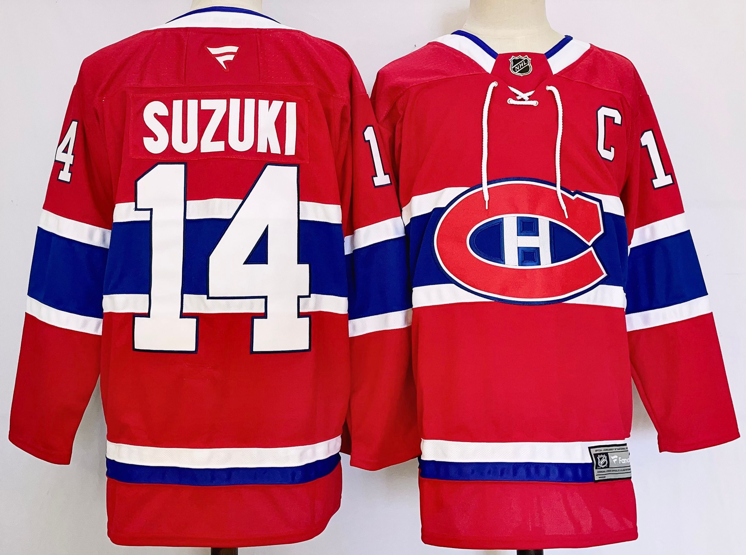 Men Montreal Canadiens #14 Suzuki Red 2025 Home Premier Player NHL Jersey